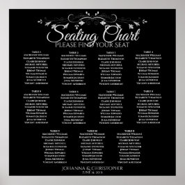 黒エレガント11台の結婚座席表 ポスター