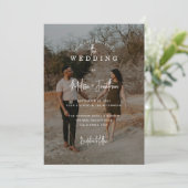 黒エレガント2フォトスクリプトQRコード結婚s 招待状 (スタンド正面)