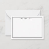 黒エレガント2ミニマ縁どリスト・モノグラム名 ノートカード (正面)