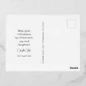 黒エレガント2枚の写真クリスマス 箔シーズンポストカード (裏面)