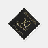 黒エレガント30歳と素晴らしい30歳の誕生日 スタンダードカクテルナプキン (角)