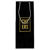 黒エレガント50周年の結婚金ゴールド ワインギフトバッグ (裏面)