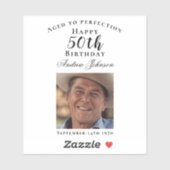 黒エレガント50誕生日エイジto Complements写真 シール (シート)