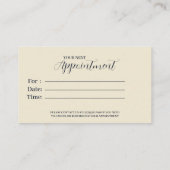 黒エレガント&イエローバック&フロントアポイントメントカード 予約カード (裏面)