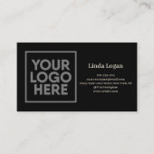 黒エレガント&イエローバック&フロントアポイントメントカード 予約カード (正面)