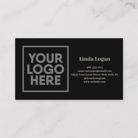 黒エレガント&イエローバック&フロントアポイントメントカード 予約カード (正面)