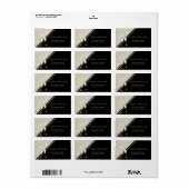 黒エレガント、ダマスクのウェディングラベル ラベル (フルシート)