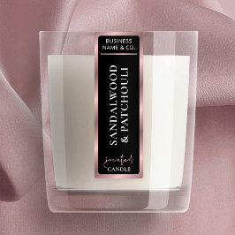 黒エレガント&バラ金ゴールド薄い縦型キャンドルジャー ラベル