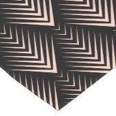 黒エレガント&ライトピンクアートデコパターン ショートテーブルランナー (コーナー)