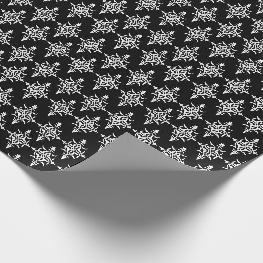 黒エレガント/白ダマスクすべての大事な行事 ラッピングペーパー (角)