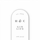 黒エレガント&白モダンボトルジンワインアーチ シール (正面)