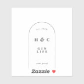 黒エレガント&白モダンボトルジンワインアーチ シール (シート)