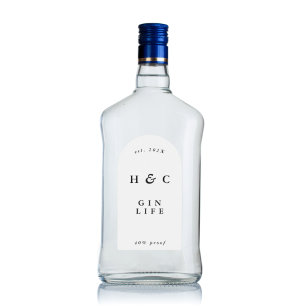 黒エレガント&白モダンボトルジンワインアーチ シール