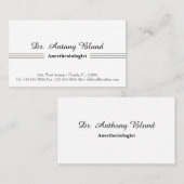 黒エレガント&白抽象芸術線麻酔科医 名刺 (正面/裏面)