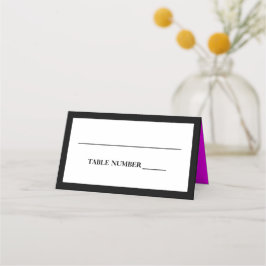 黒エレガント、白、マゼンタピンク プレイスカード