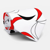 黒エレガント、赤、白の抽象芸術パターン男性 ネクタイ (ロール)