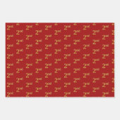 黒エレガント、赤、青、フェイク金ゴールド第2イベント番号 ラッピングペーパーシート (正面3)