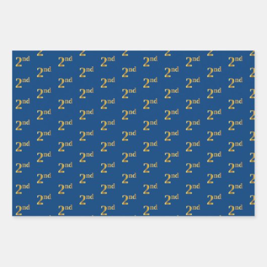 黒エレガント、赤、青、フェイク金ゴールド第2イベント番号 ラッピングペーパーシート (正面3)