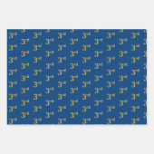 黒エレガント、赤、青、フェイク金ゴールド第3イベント番号 ラッピングペーパーシート (正面3)