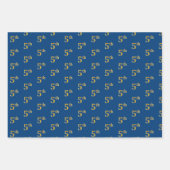 黒エレガント、赤、青、フェイク金ゴールド第5イベント番号 ラッピングペーパーシート (正面3)