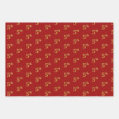 黒エレガント、赤、青、フェイク金ゴールド第5イベント番号 ラッピングペーパーシート (正面2)