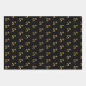 黒エレガント、赤、青、フェイク金ゴールド第5イベント番号 ラッピングペーパーシート (正面)