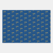 黒エレガント、赤、青、フェイク金ゴールド第7イベント番号 ラッピングペーパーシート (正面3)