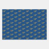 黒エレガント、赤、青、フェイク金ゴールド10番目のイベント番号 ラッピングペーパーシート (正面3)