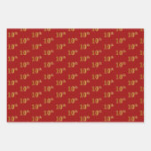 黒エレガント、赤、青、フェイク金ゴールド10番目のイベント番号 ラッピングペーパーシート (正面2)