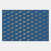 黒エレガント、赤、青、フェイク金ゴールド11番目のイベント番号 ラッピングペーパーシート (正面3)