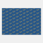 黒エレガント、赤、青、フェイク金ゴールド12番目のイベント番号 ラッピングペーパーシート (正面3)