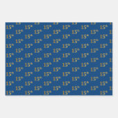 黒エレガント、赤、青、フェイク金ゴールド15番目のイベント番号 ラッピングペーパーシート (正面3)