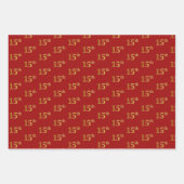 黒エレガント、赤、青、フェイク金ゴールド15番目のイベント番号 ラッピングペーパーシート (正面2)