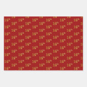 黒エレガント、赤、青、フェイク金ゴールド16番目のイベント番号 ラッピングペーパーシート (正面2)