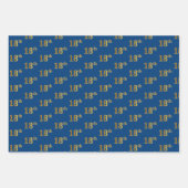 黒エレガント、赤、青、フェイク金ゴールド18番目のイベント番号 ラッピングペーパーシート (正面3)