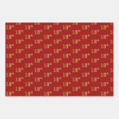 黒エレガント、赤、青、フェイク金ゴールド18番目のイベント番号 ラッピングペーパーシート (正面2)