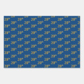 黒エレガント、赤、青、フェイク金ゴールド20番目のイベント番号 ラッピングペーパーシート (正面3)