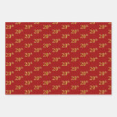 黒エレガント、赤、青、フェイク金ゴールド20番目のイベント番号 ラッピングペーパーシート (正面2)