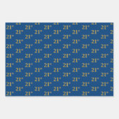 黒エレガント、赤、青、フェイク金ゴールド21番目のイベント番号 ラッピングペーパーシート (正面3)