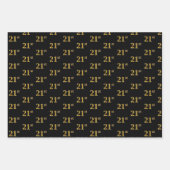 黒エレガント、赤、青、フェイク金ゴールド21番目のイベント番号 ラッピングペーパーシート (正面)