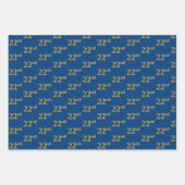 黒エレガント、赤、青、フェイク金ゴールド22番目のイベント番号 ラッピングペーパーシート (正面3)