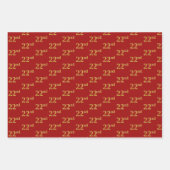 黒エレガント、赤、青、フェイク金ゴールド22番目のイベント番号 ラッピングペーパーシート (正面2)