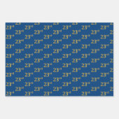 黒エレガント、赤、青、フェイク金ゴールド23番目のイベント番号 ラッピングペーパーシート (正面3)