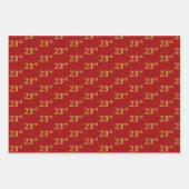 黒エレガント、赤、青、フェイク金ゴールド23番目のイベント番号 ラッピングペーパーシート (正面2)