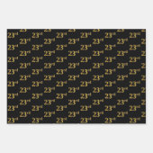 黒エレガント、赤、青、フェイク金ゴールド23番目のイベント番号 ラッピングペーパーシート (正面)