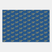 黒エレガント、赤、青、フェイク金ゴールド24番目のイベント番号 ラッピングペーパーシート (正面3)