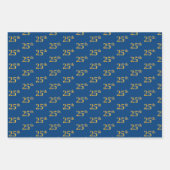 黒エレガント、赤、青、フェイク金ゴールド25番目のイベント番号 ラッピングペーパーシート (正面3)