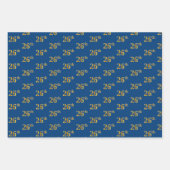 黒エレガント、赤、青、フェイク金ゴールド26番目のイベント番号 ラッピングペーパーシート (正面3)