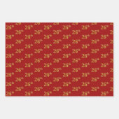黒エレガント、赤、青、フェイク金ゴールド26番目のイベント番号 ラッピングペーパーシート (正面2)