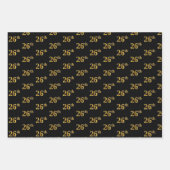 黒エレガント、赤、青、フェイク金ゴールド26番目のイベント番号 ラッピングペーパーシート (正面)